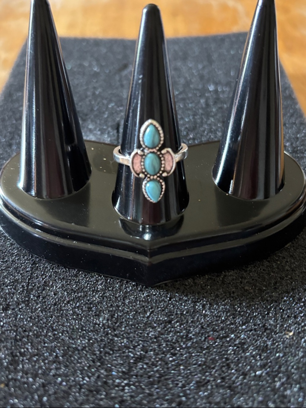 Silver Tone Turquoise Teardrop Ring - Women Jewelry Size 7.5 NWOT